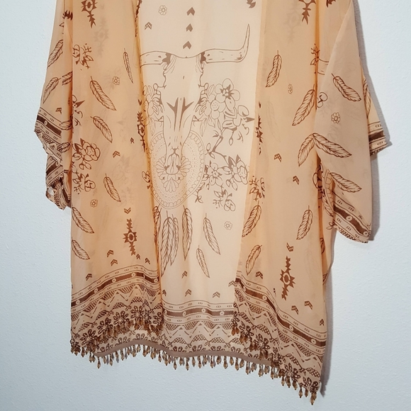 Brown Eyed Girl Designz sheer open front cardigan OS - Picture 4 of 12